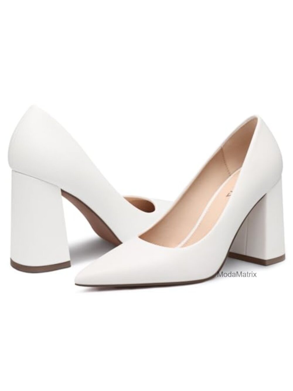 Women's Chunky High Heels Formal Closed Toe Dress Pumps 3.7-Inch Block Heel